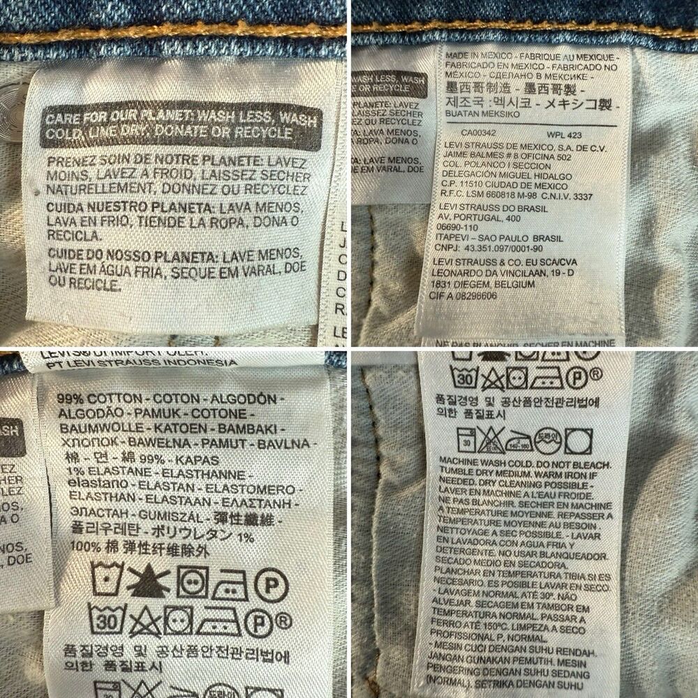 Levis 505 Mens Size 36 X 34 Blue Denim Zip Fly Jeans - Picture 11 of 12